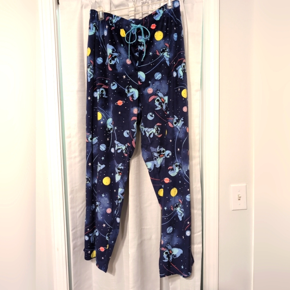 Disney Lilo‎ & Stitch Women's 3X Velour Super Soft Space Pajama Pants Pockets
